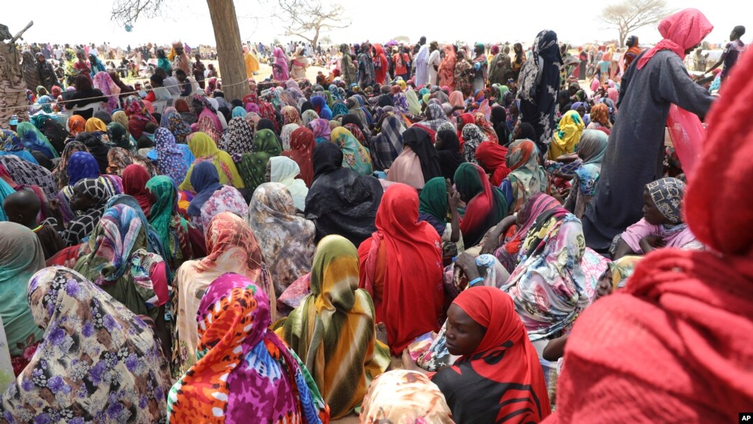 FILE- Sudanese refugees at Zabout refugee camp in Goz Beida, Chad, July 1, 2023. The U.N. said 72% of the displaced were from the capital, Khartoum, and 9% from West Darfur province.