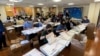 Officers prepare mail ballot packages for the Thailand General Election absentee voting in the US at the Royal Thai Consulate General Los Angeles, CA, April 19, 2023