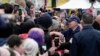 President Joe Biden greets people as he does a walkabout in Dundalk, Ireland, April 12, 2023. 