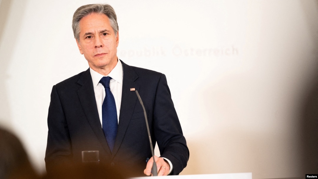 U.S. Secretary of State Antony Blinken attends a press conference with his Austrian counterpart Alexander Schallenberg in Vienna, March 15, 2024.