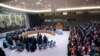 Representatives observe a minute of silence during a meeting at the United Nations Security Council, to mark one year since Russia invaded Ukraine, at U.N. headquarters in New York, Feb. 24, 2023.