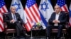 U.S. President Joe Biden, left, and Israeli Prime Minister Benjamin Netanyahu are pictured during their meeting in Tel Aviv, Israel, Oct. 18, 2023.