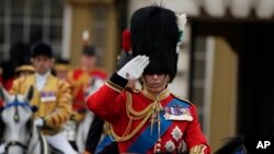 Britain's King Charles III leaves Buckingham Palace to take part in the Trooping The Color parade, in London, June 17, 2023.