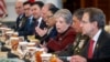 Mexican Foreign Secretary Alicia Barcena, third from right, speaks with U.S. Secretary of State Antony Blinken, not pictured, at the U.S. State Department in Washington, Jan. 19, 2024. 
