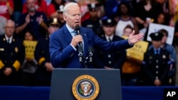 President Joe Biden speaks at the Arnaud C. Marts Center on the campus of Wilkes University, Aug. 30, 2022, in Wilkes-Barre, Pennsylvania.