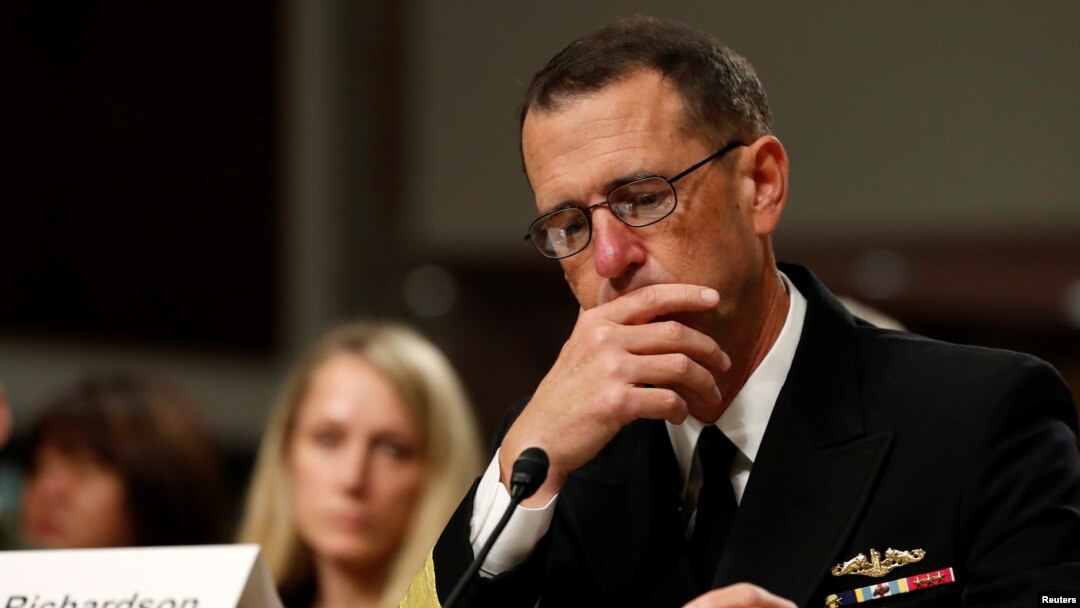FILE - U.S. Navy Admiral John Richardson.