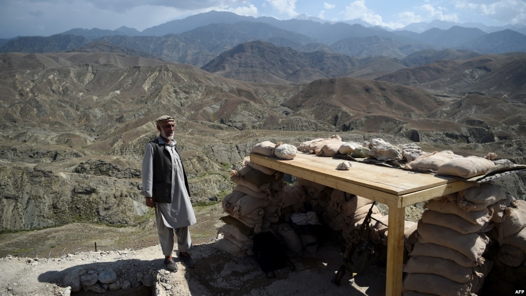 FILE - A member of the local police patrols a checkpoint for Islamic State militants in Nangarhar province, Afghanistan, July 7, 2018. U.S. Secretary of State Marco Rubio said on Feb. 20, 2025, that Islamic State and other terrorists could be operating in Afghanistan.