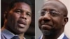 This combination of photos shows Herschel Walker, Republican candidate for U.S. Senate for Georgia, on May 23, 2022, in Athens, Ga., left, and Democratic nominee for U.S. Senate Sen. Raphael Warnock on Nov. 10, 2022, in Atlanta.