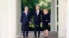 President Joe Biden accompanied by Swedish Prime Minister Magdalena Andersson and Finnish President Sauli Niinisto, walks out to speak in the Rose Garden of the White House , May 19, 2022.
