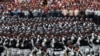 Miembros de la Guardia Nacional de México marchan en el desfile militar del Día de la Independencia, en el Zócalo de Ciudad de México, el 16 de septiembre de 2019.