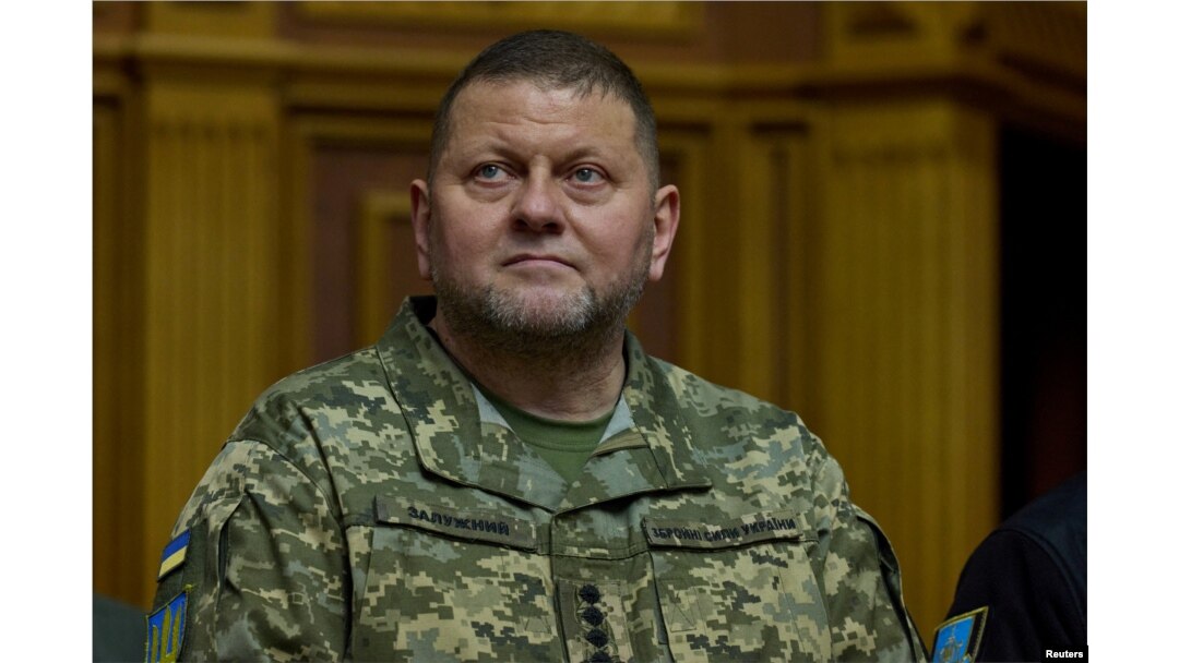 FILE - Ukrainian General Valerii Zaluzhnyi attends a session of the Ukrainian Parliament, in Kyiv, Ukraine, Dec. 28, 2022. (Ukrainian Presidential Press Service/Handout via Reuters)