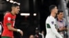Défenseur ya Maroc #18 Jawal El Yamiq azali kosepela nsima ya attaquant ua Portugal #07 Cristiano Ronaldo na nsima ya 1/4 ya finale ya Mondial Qatar 2022 na stade Al-Thumama, Doha, 10 décembre 2022. (Photo by Alberto PIZZOLI / AFP)