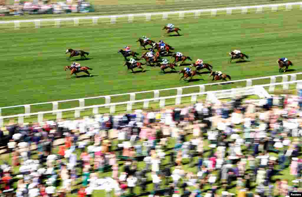 Nature Strip ridden by James McDonald competes to win the 15:40 King’s Stand Stakes during the Royal Ascot horse racing in Ascot, Britain.
