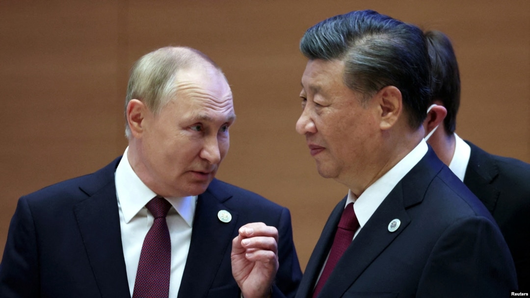 Rossiya rahbari Vladimir Putin va Xitoy rahbari Si Zinpin Shanxay Hamkorlik Tashkilotining Samarqanddagi sammitida, 16-sentabr, 2022