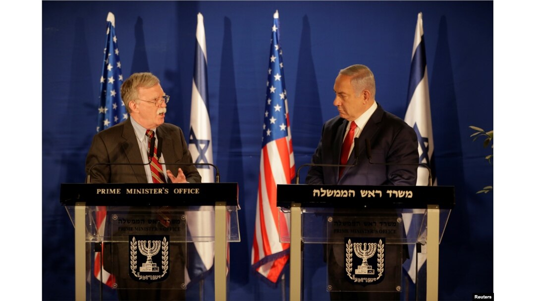 FILE - U.S. National Security Adviser John Bolton meets Israeli Prime Minister Benjamin Netanyahu in Jerusalem, Jan. 6, 2019.