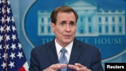 John Kirby, coordinador del Consejo de Seguridad Nacional de la Casa Blanca para Comunicaciones Estratégicas, ofrece declaraciones en rueda de prensa en la Casa Blanca, Washington DC, el 23 de junio de 2022.