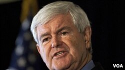 Un portavoz de Gingrich dijo que el candidato republicano apoya la negociación de un acuerdo de paz entre Israel y los palestinos.