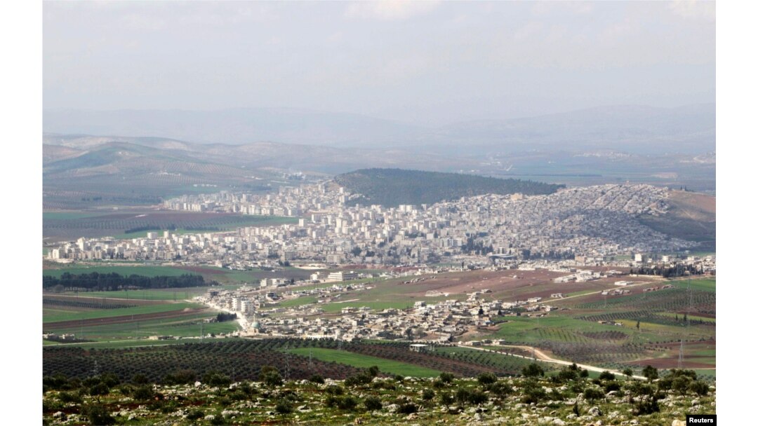 A general view shows the Kurdish city of Afrin, in Aleppo's countryside, March 18, 2015.