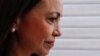María Corina Machado, ganadora de la primaria presidencial opositora en Venezuela, llega a la sede de su partido en Caracas, el martes 26 de marzo de 2024. La postulada no pudo inscribir su candidatura ante el CNE de su país por estar inhabilitada.