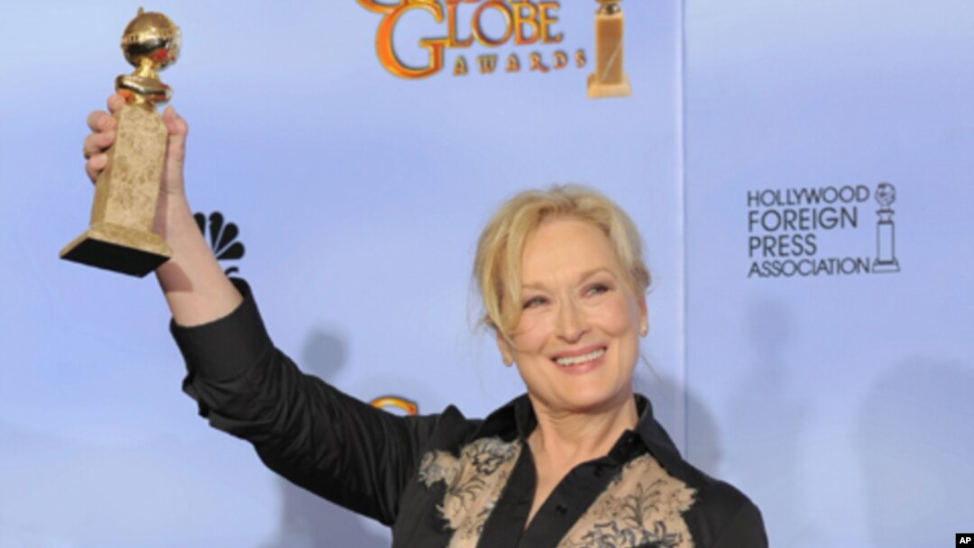 Meryl Streep won a Golden Globe for best actress in a motion picture drama for "The Iron Lady," and is also nominated for an Oscar.