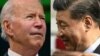 This combination of pictures created on Nov. 15, 2021 shows US President Joe Biden during the COP26 UN Climate Change Conference in Glasgow, Scotland on Nov. 2, 2021 and Chinese President Xi Jinping in Athens on Nov. 11, 2019.