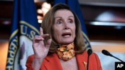 Speaker of the House Nancy Pelosi, D-Calif., speaks during a news conference Sept. 24, 2020, on Capitol Hill in Washington. 