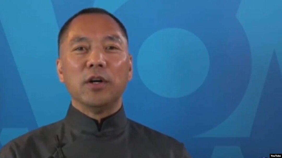 Chinese billionaire and Communist Party critic Guo Wengui speaks to VOA's Mandarin Service, April 19, 2017. 