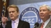 National Oil Spill Commission Co-Chairmen, Bob Graham, right, and William Reilly, discuss their report at a news conference at the National Press Club in Washington, DC, Jan. 11, 2011