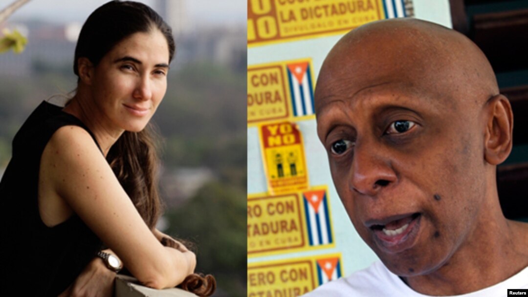 La bloguera cubana Yoani Sánchez y el disidente Guillermo Fariñas, Premio Sajarov 2010.