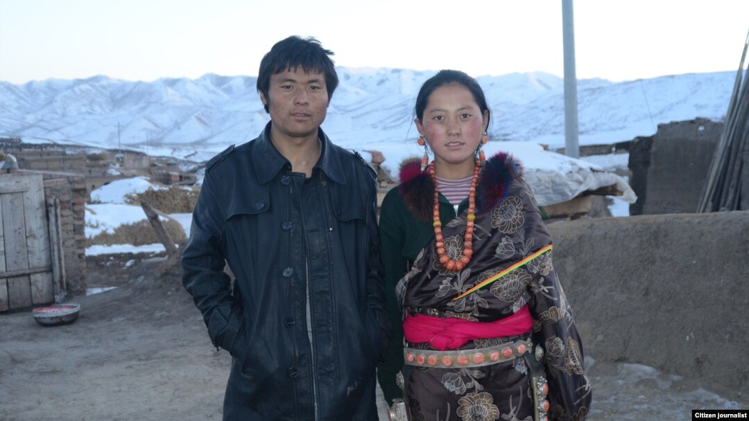 This citizen journalist photograph shows Lhamo Tseten, who self-immolated, October 26, 2012, in Sangchu county, and his wife Tsering Lhamo. 
