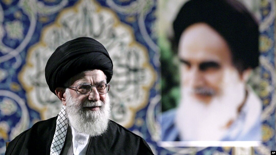 FILE - Iran's Supreme Leader Ayatollah Ali Khamenei delivers speech to paramilitary Basij force, saying pressure from economic sanctions will never force country into unwelcome concessions in nuclear negotiations, Tehran, Nov. 20, 2013.