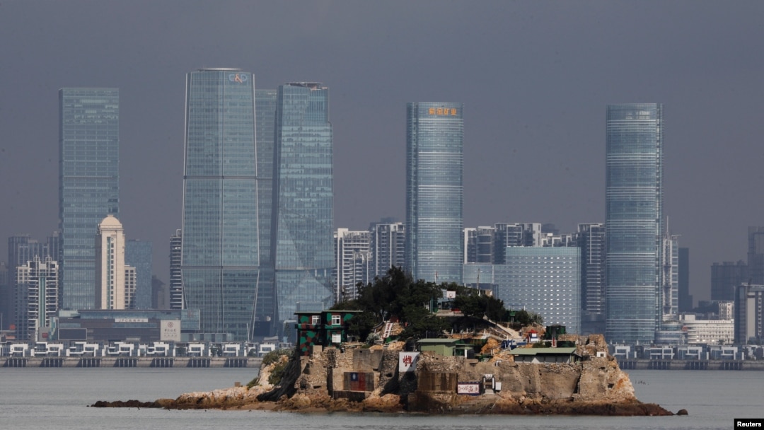 台灣的金門獅嶼與中國大陸的廈門只有幾公里之遙（路透社資料照）