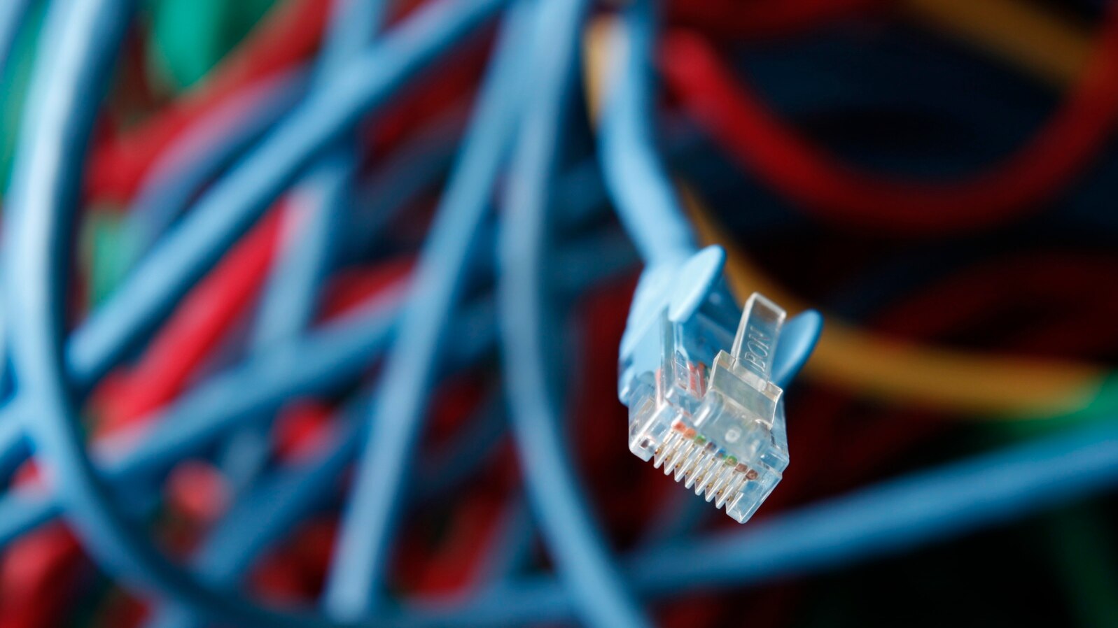 FILE - An internet cable is seen in a server room.