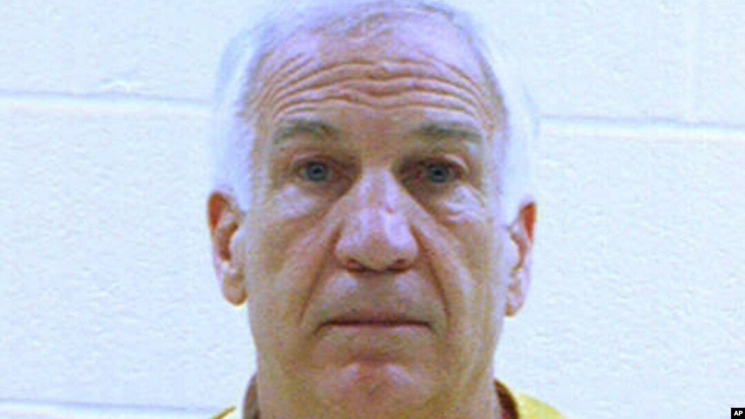 In this booking photo released early Saturday morning June 23, 2012 by the Centre County Correctional Facility in Bellefonte, Pa., former Penn State University assistant football coach Jerry Sandusky is shown.