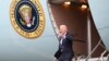 US President Joe Biden disembarks Air Force One at Boston Logan International Airport in Boston, Massachusetts, on December 5, 2023.