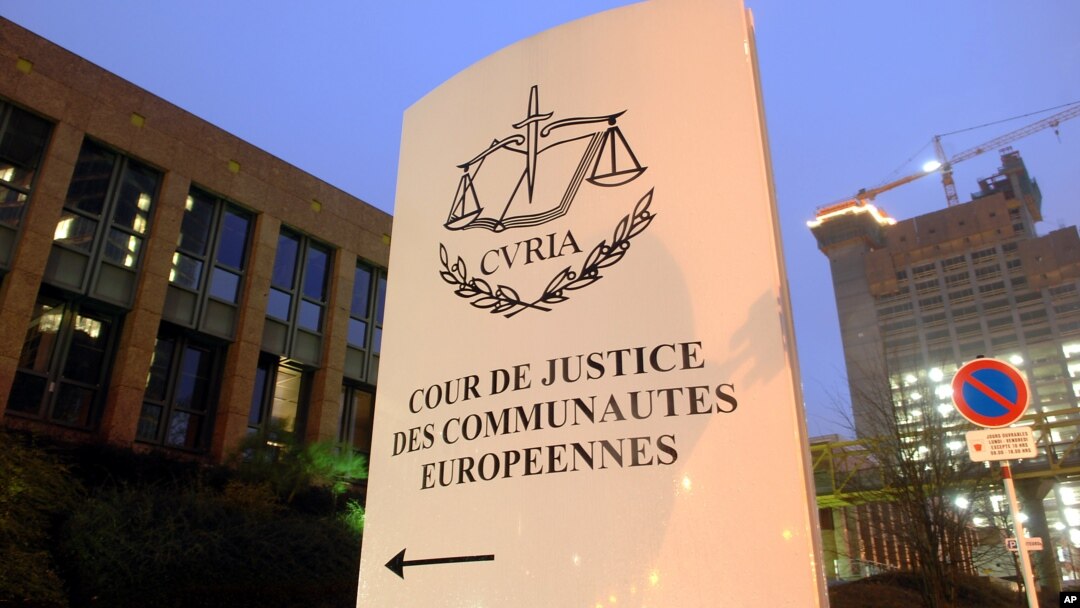FILE - The European Court of Justice in Luxembourg.