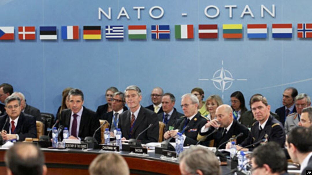 NATO defense ministers meet at the Alliance headquarters in Brussels, April 18, 2012