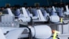 FILE - U.S. ScanEagle drones are lined up on March 13, 2018, at Villamor Air Base in suburban Pasay city, southeast of Manila, Philippines.