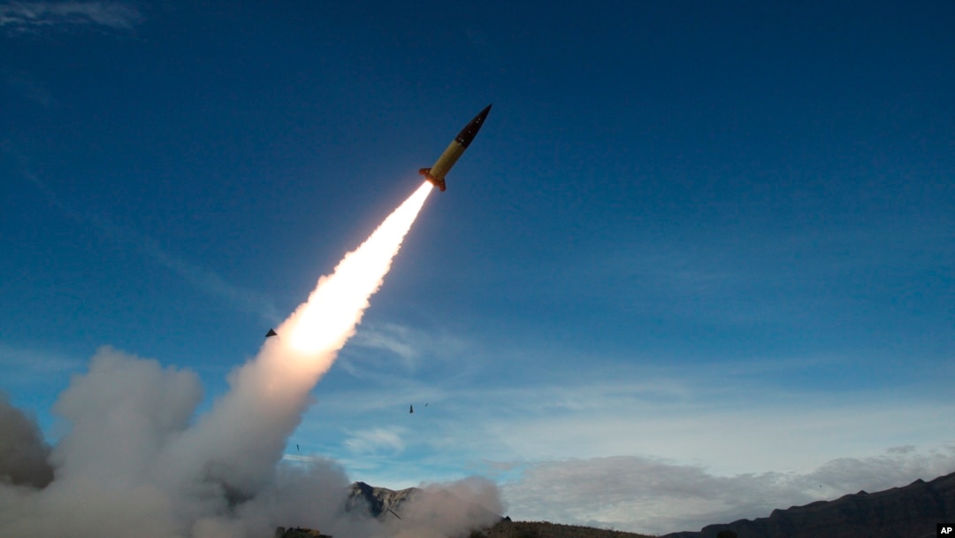 FILE - U.S. Army soldiers conduct live fire testing of an ATACMS (Army Tactical Missile System) at White Sands Missile Range, New Mexico, Dec. 14, 2021. (John Hamilton/U.S. Army via AP)