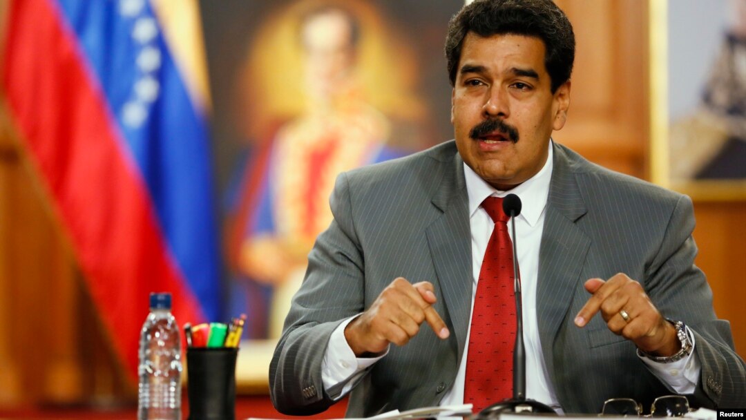 El presidente venezolano, Nicolás Maduro, habla durante una conferencia de prensa en Caracas.