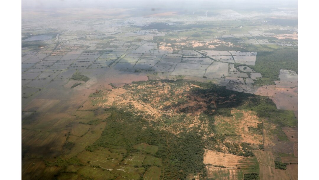 An aerial view of the flooded Hiran region of central Somalia, Nov. 12, 2019. Somalia's recent flooding is the latest reminder that the nation must prepare for extremes predicted to come with climate change.