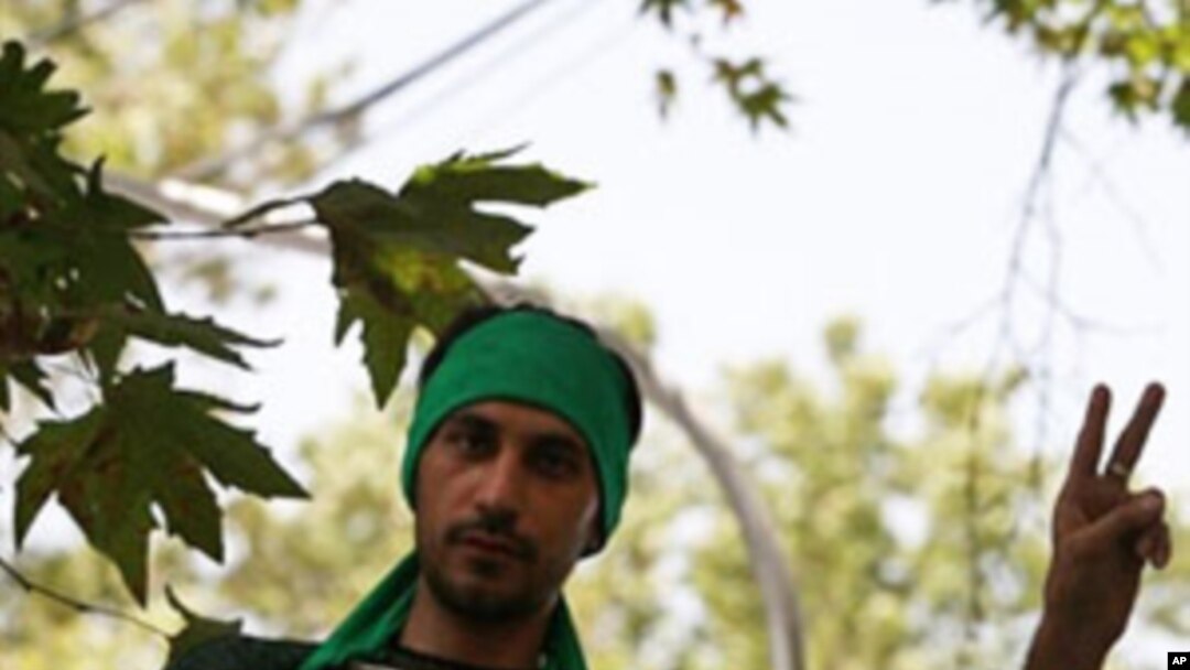 An Iranian opposition supporter from the Green Movement (file photo)