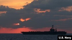 美軍斯坦尼斯號航母2019年2月25日在南中國海展開行動（美國海軍照片）
