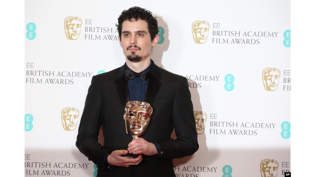 Best film winner Damien Chazelle at the British Academy Film Awards in London, Sunday, Feb. 12, 2017.
