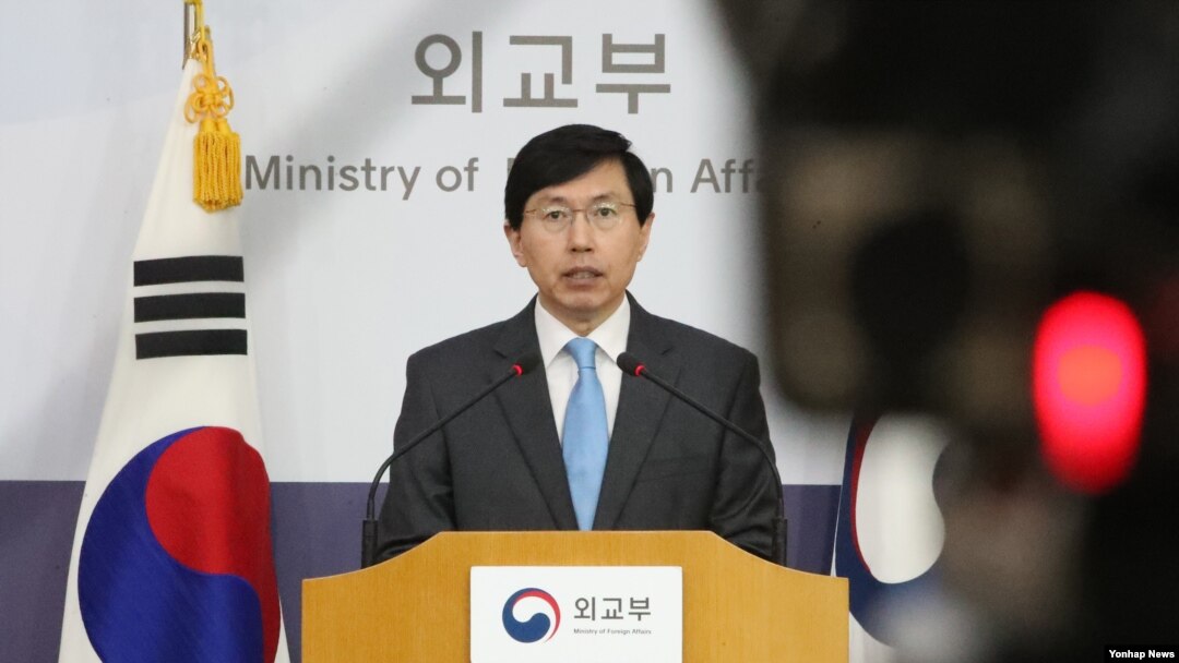 조준혁 한국 외교부 대변인의 브리핑 모습 (자료사진)