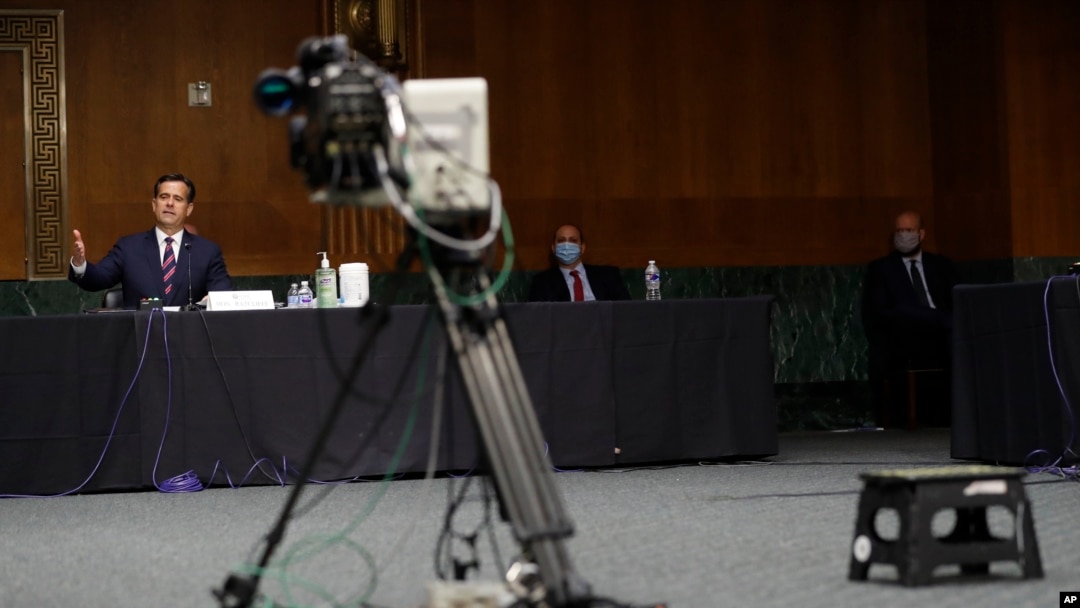 Rep. John Ratcliffe, R-Texas, testifies before a Senate Intelligence Committee nomination hearing on Capitol Hill in Washington, May. 5, 2020.