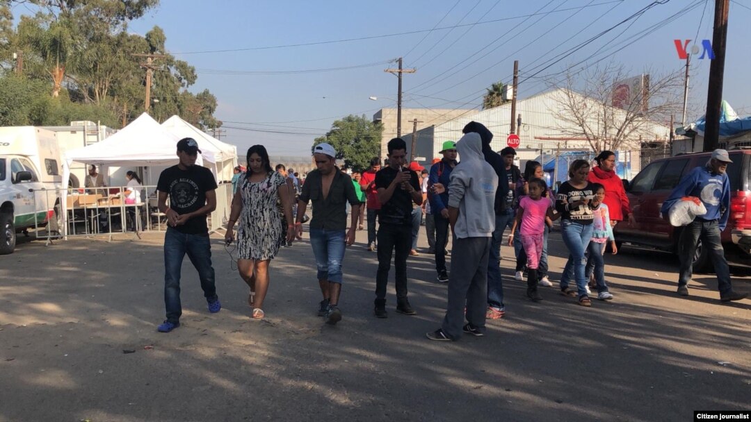 Caravana de migrantes en Tijuana