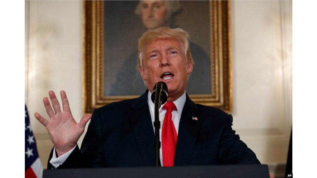 President Donald Trump speaks Monday about violence in Charlottesville.