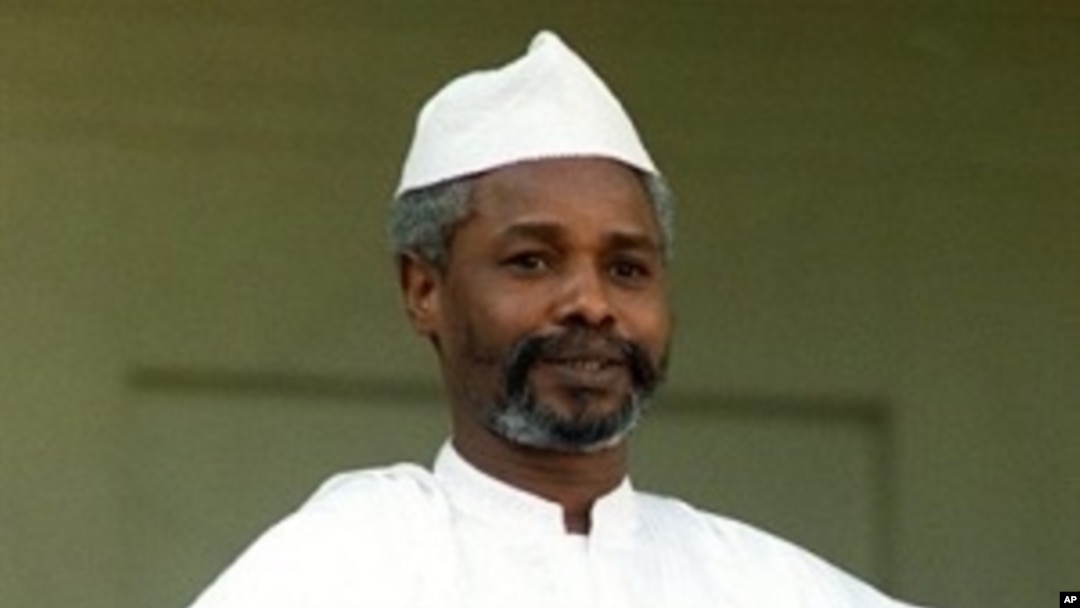 File photo taken on 21 Oct 1989 shows then-Chadian President Hissene Habre on an official visit in Paris