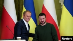 Дональд Туск и Владимир Зеленский. Киев, 22 января 2024 г.